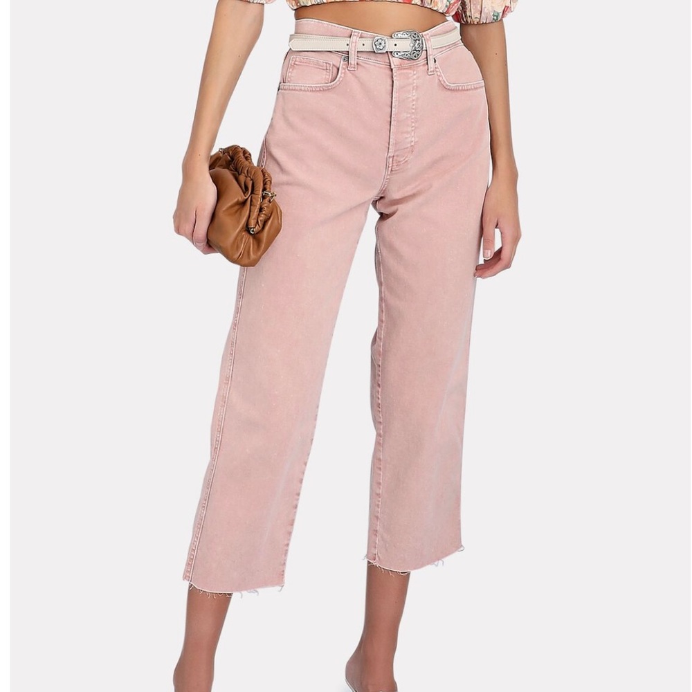 Veronica beard dusty pink jeans.